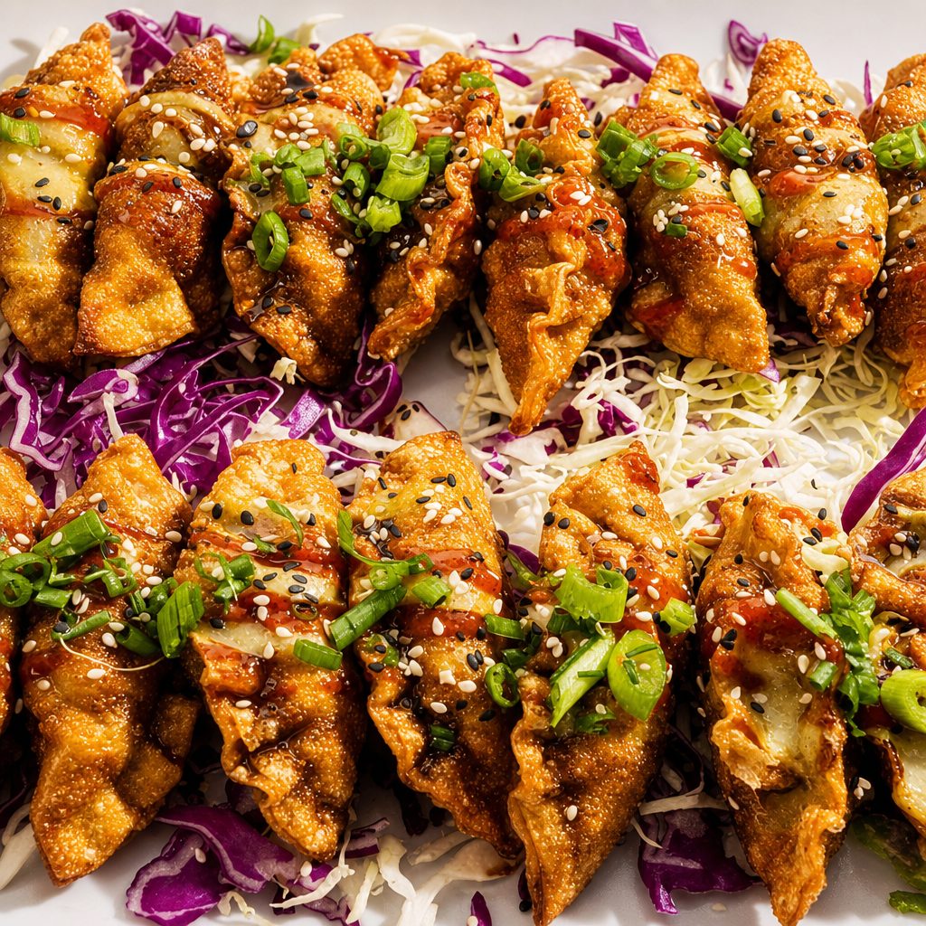 Crispy Korean Beef Potsickers.